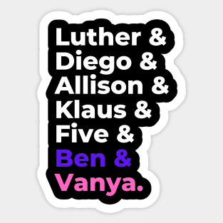 umbrella academy members Sticker